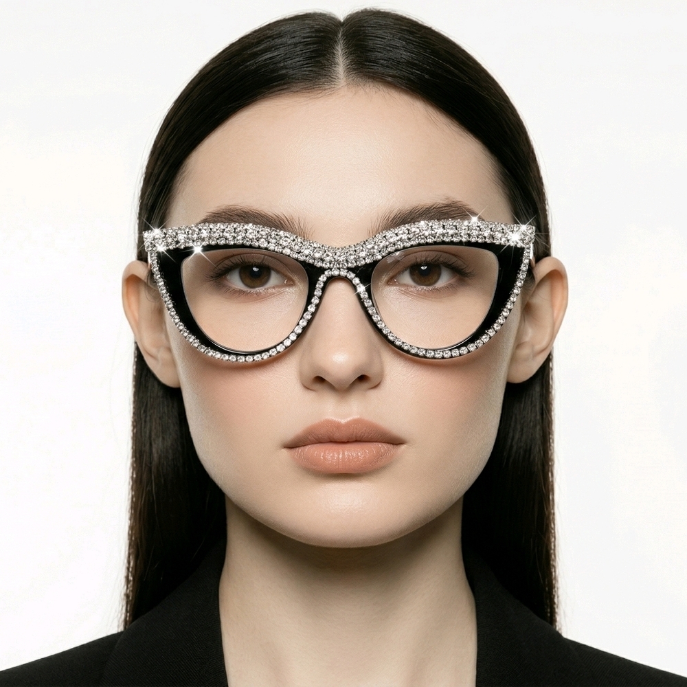 🆕️✨️ BLACK RHINESTONE CAT EYE READING GLASSES✨️ - Picture 7 of 8